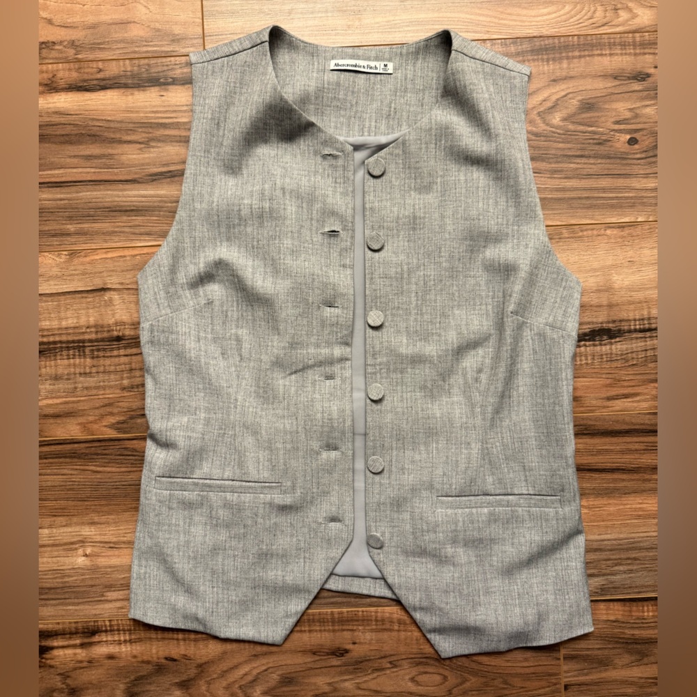 Abercrombie & Fitch Gray Suiting Vest Tank Top